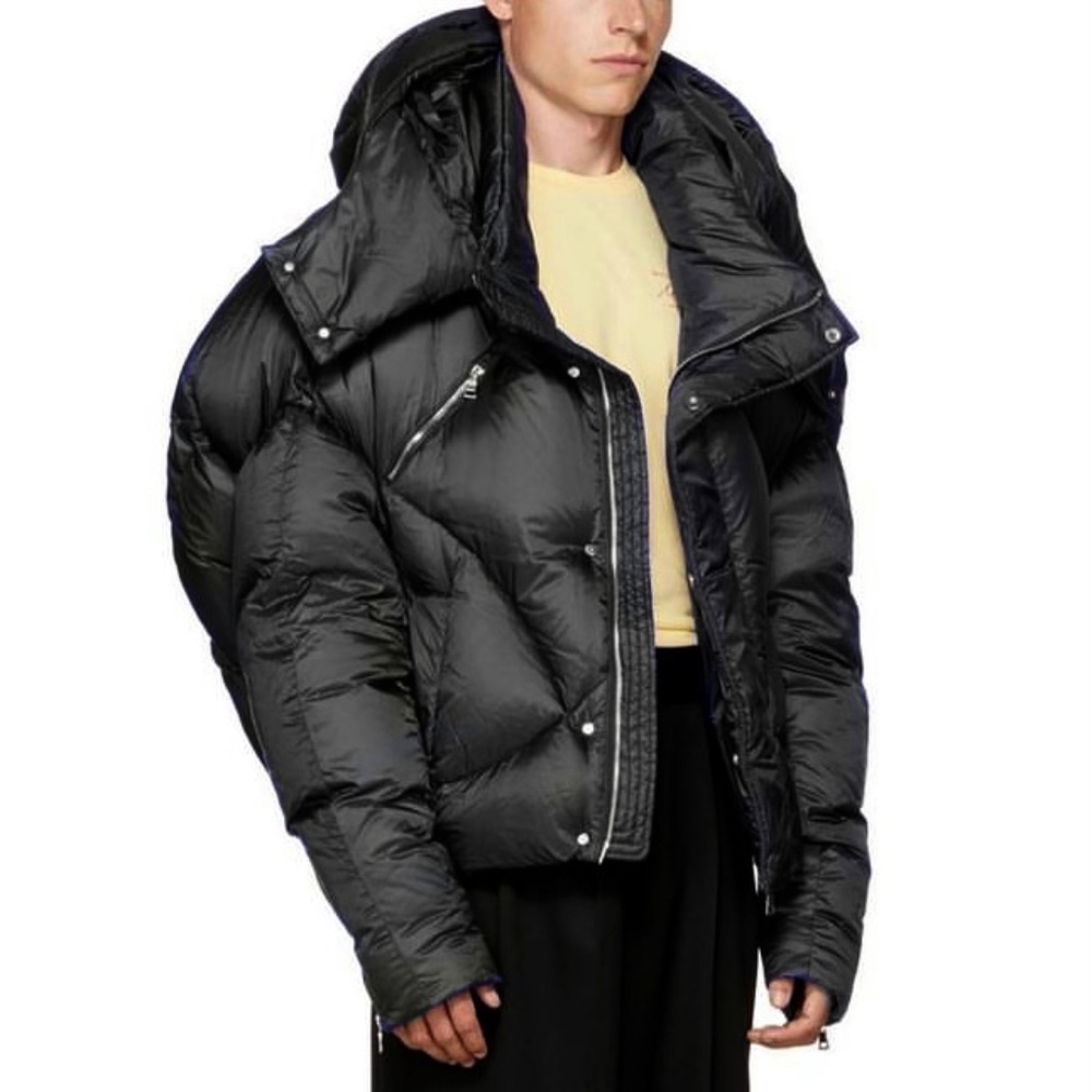 CHEN PENG Black Short Oversized Quilted Puffer Jacket - Picture 7 of 14